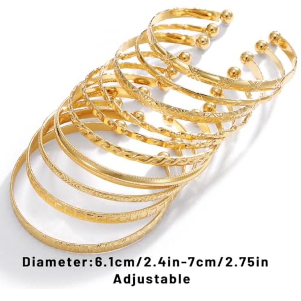 Gold Plated Stackable Bangle Bracelets Set Minima… - image 8